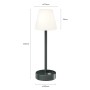 Akku Tischlampe Schwarz Masse